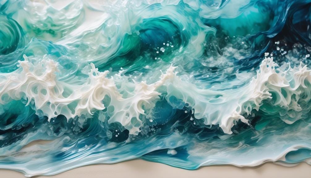 artistic resin captures waves