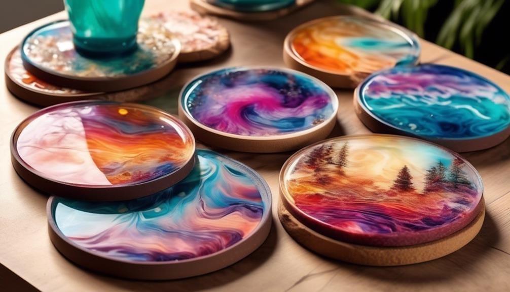 creative coaster designs using resin