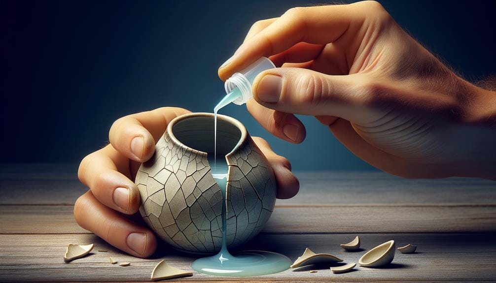 fixing broken objects with liquid glass epoxy