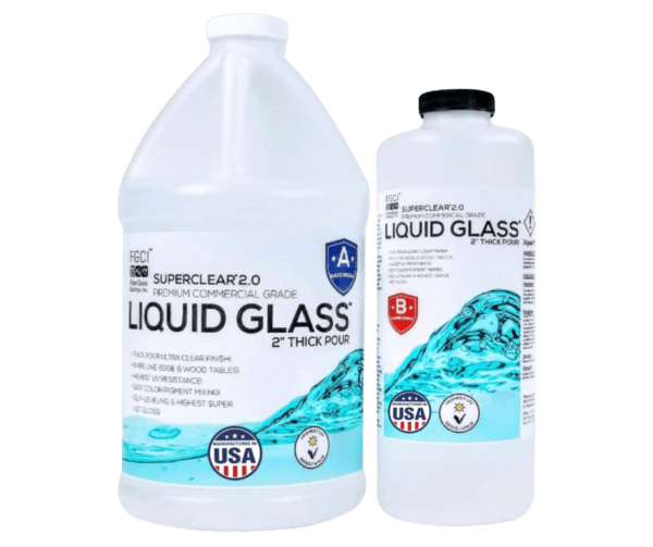 A bottle of liquid glass and a bottle of water for home use.
