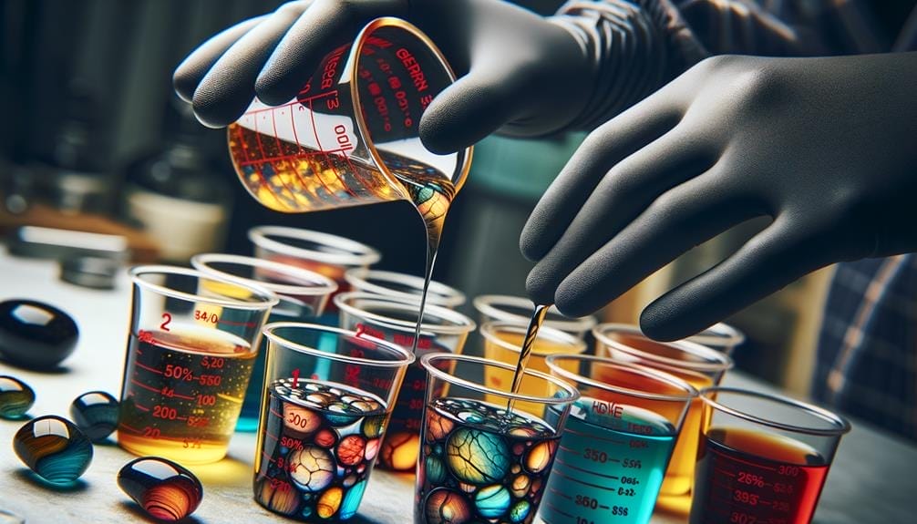 liquid glass epoxy ratios