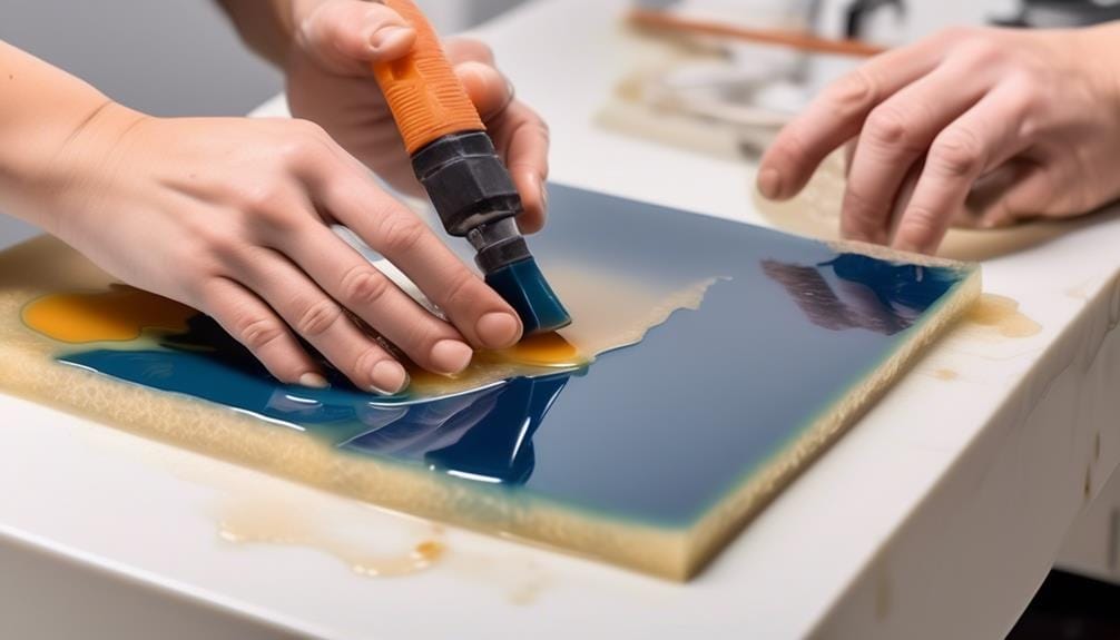 resin application and evenness